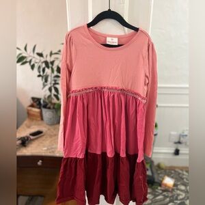 Hanna Andersson pink tiered swirl dress